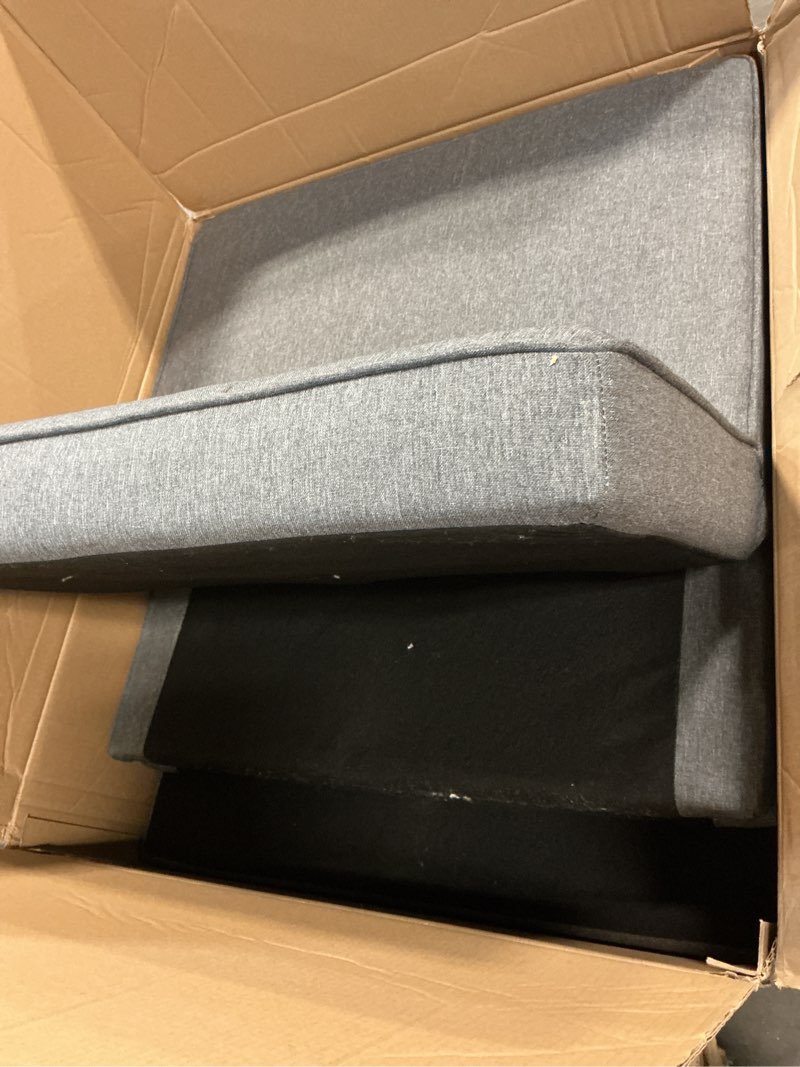 Condition photo showing Good Condition for mainstays 66" studio futon, gray linen upholstery