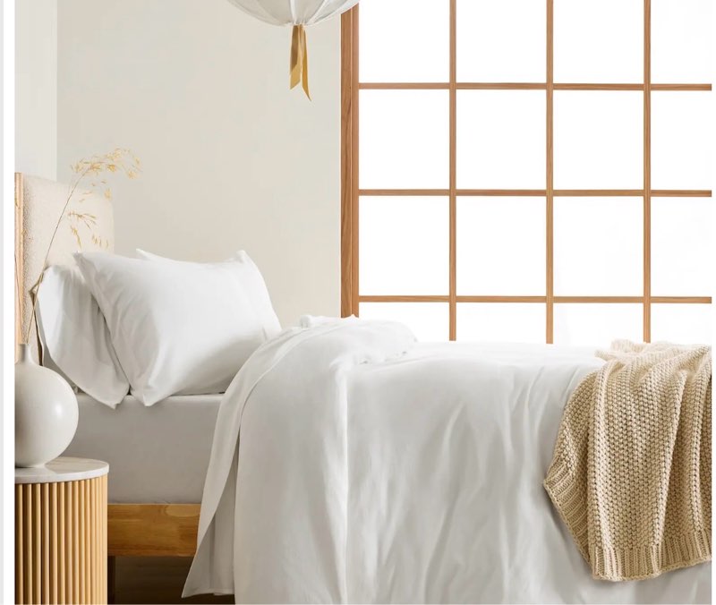 quince organic jersey duvet cover, twin, white