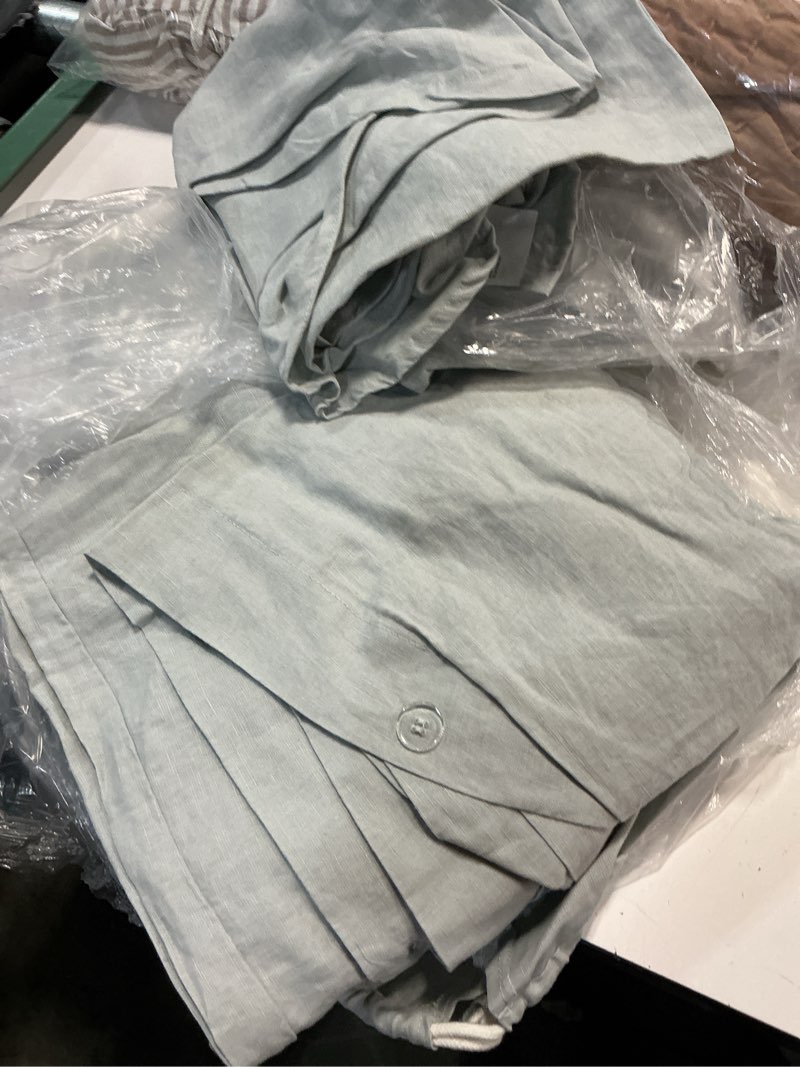 Condition photo showing Good Condition for european linen duvet cover set, king/cal king, mist