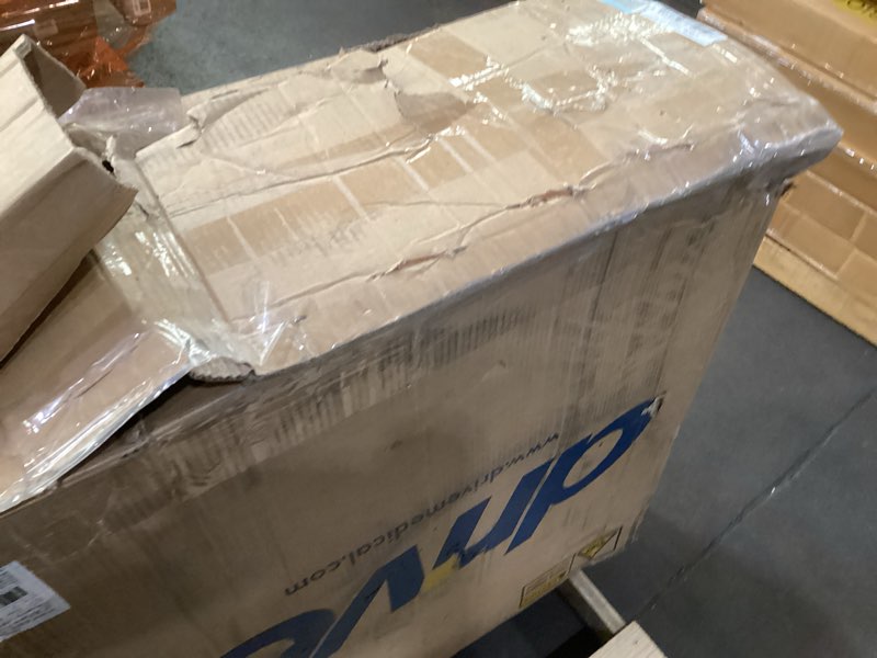 Condition photo showing As Is for Drive Medical CX420ADFA-ELR Cruiser X4 Transport Wheelchair with Flip Back Detachable Full Arms and Elevating Leg Rest, Silver Vein Silver Vein 20 Inch (Pack of 1)