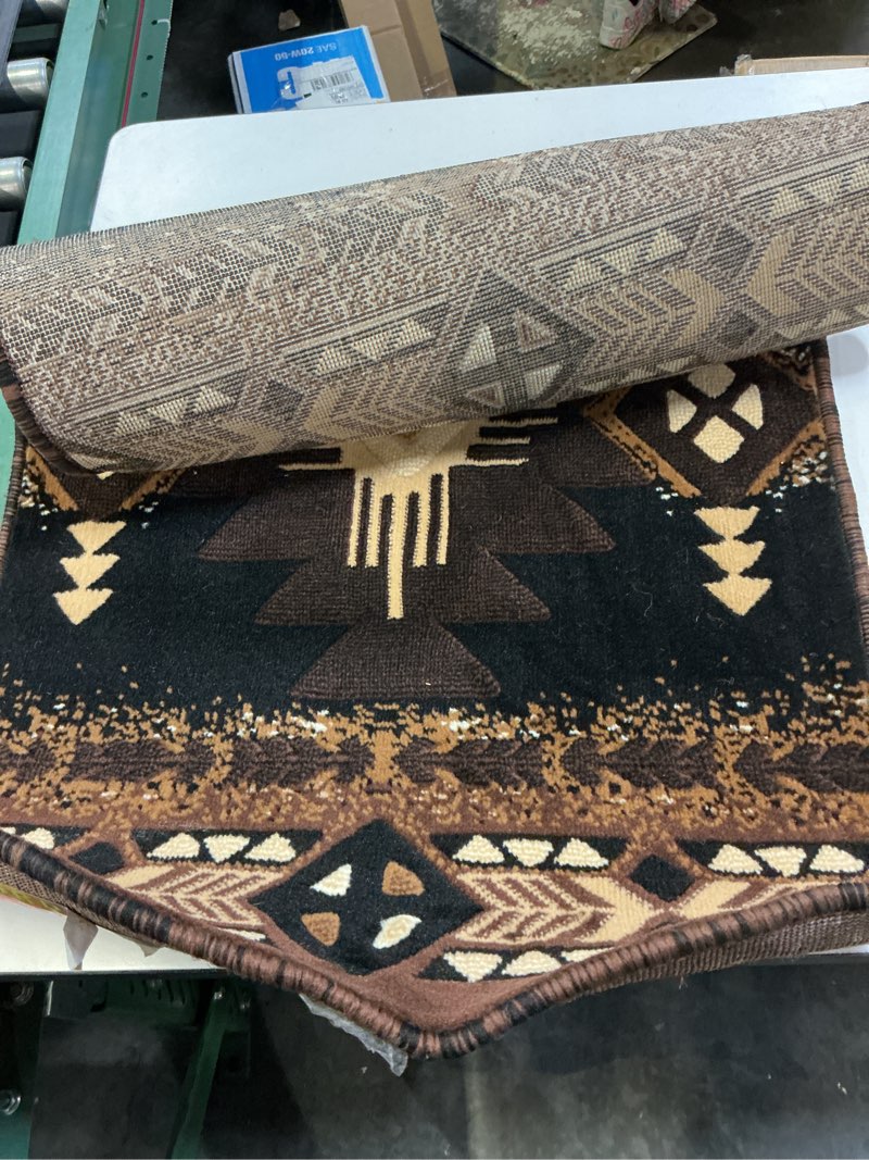 Condition photo showing Good Condition for south west native american door mat area rug design c318 black (24 inch x 40 inch)