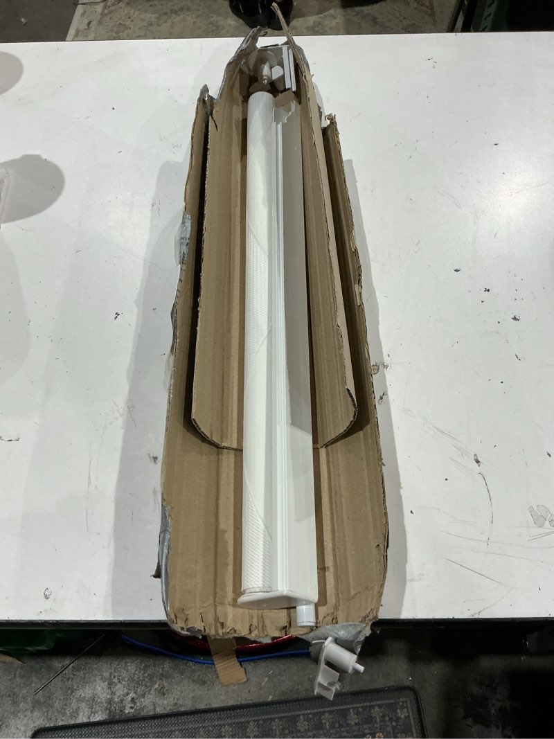 Condition photo showing As Is for lazblinds no drill cordless zebra blinds for indoor windows, dual layer light control roller shades for day and night, light filtering sheer shades for home, 23" w x 48" h, white white 23" w x 48" h