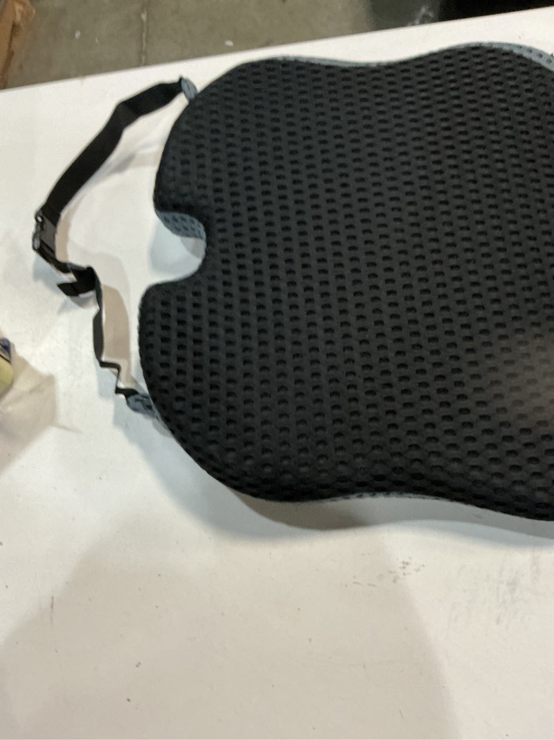 Condition photo showing As Is for Wedge Car Seat Cushion for Better Visibility & Sciatica Pain Relief - High Density Memory Foam, Non-Slip Ergonomic Car Seat Cushion for Driving, Universal Fit for Car, SUV,Truck & Tractor Black