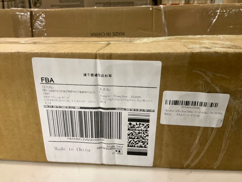 Condition photo showing New/Like New for 30 Pcs Iron Balusters for Staircase, 1/2" x 44" Wrought Iron Baluster, Square Metal Balusters Hollow Straight Iron Spindles for Stairs Satin Black Deck Railing Square 30