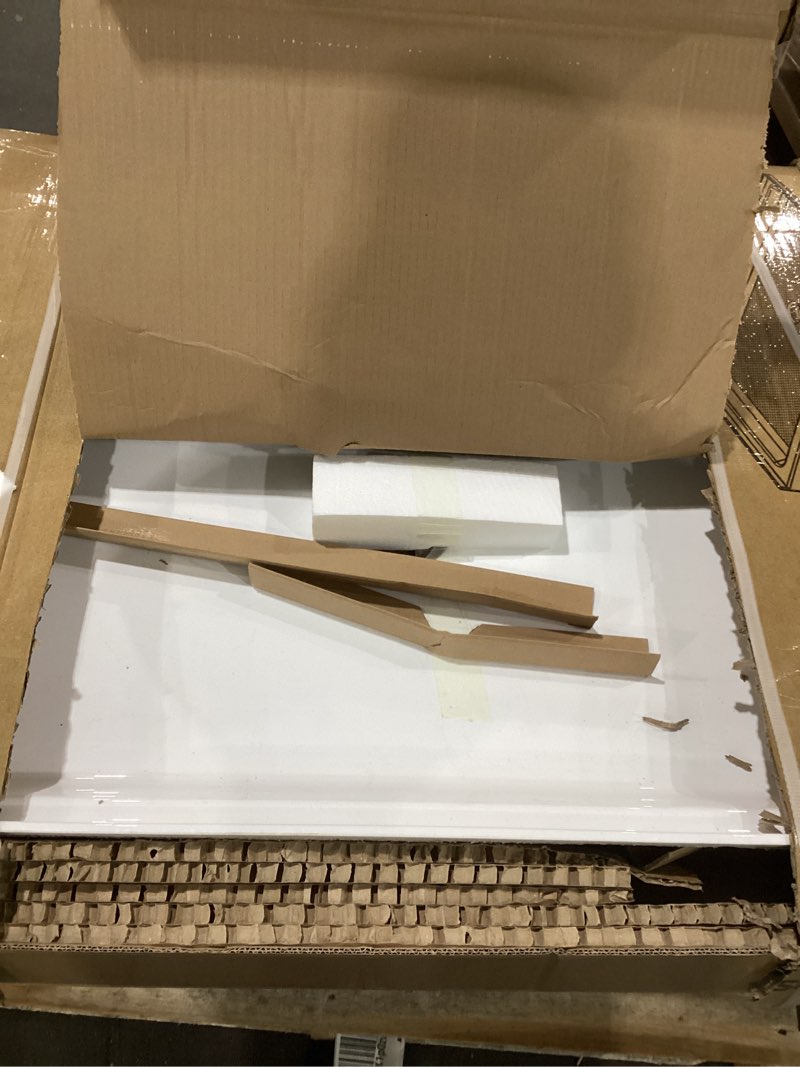 Condition photo showing New/Like New for CKB 60 in. L x 36 in. W Center Drain Shower Base, Single Threshold Shower Pan with Slip Resistant Textured Surface, White Acrylic shower Pan White Center Drain_60" x 36"