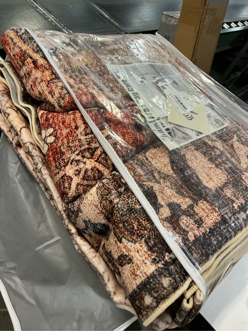 Condition photo showing Good Condition for Washable Area Rug 10'x14' Boho Chic Medallion Distressed Design Non-Shedding Easy Care Ideal for High Traffic Areas in Rug for Living Room Bedroom Office Coffee Table Large Carpet