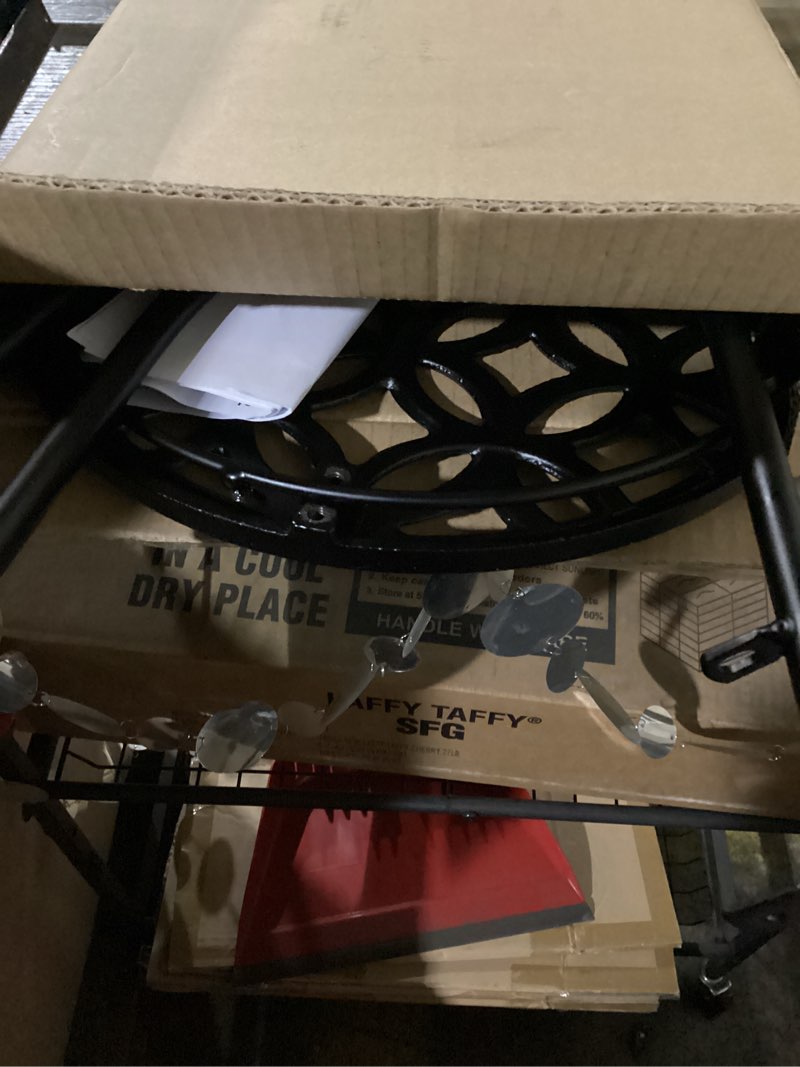 Condition photo showing Good Condition for allen + roth 15-in h x 11.81-in w black indoor/outdoor round cast iron plant stand
