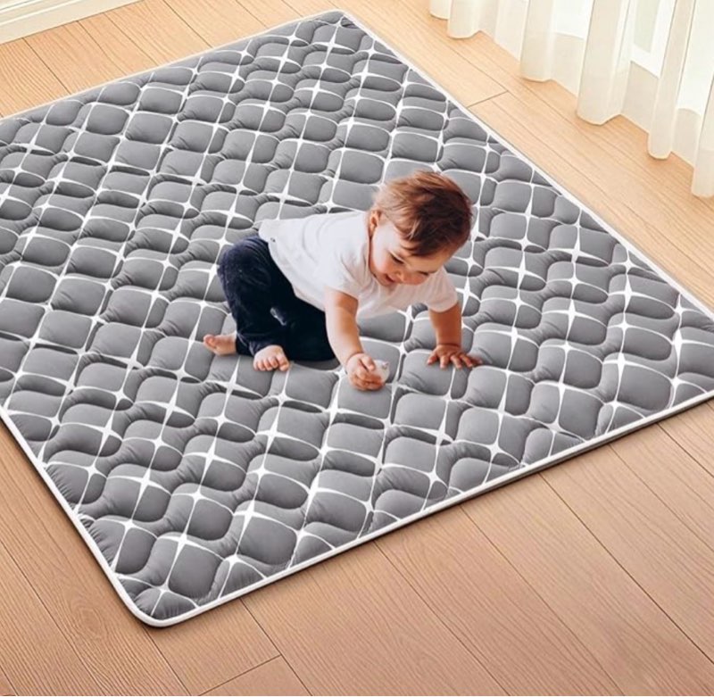 high-density foam baby play mat, 79x71 inches thicken one-piece comfortable and soft playmat, non slip machine washable floor mat for infants, tapete para bebes,toddlers