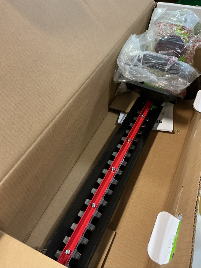 Condition photo showing As Is for greenworks 24v 22" cordless laser cut hedge trimmer, tool only hedge trimmer (tool only)