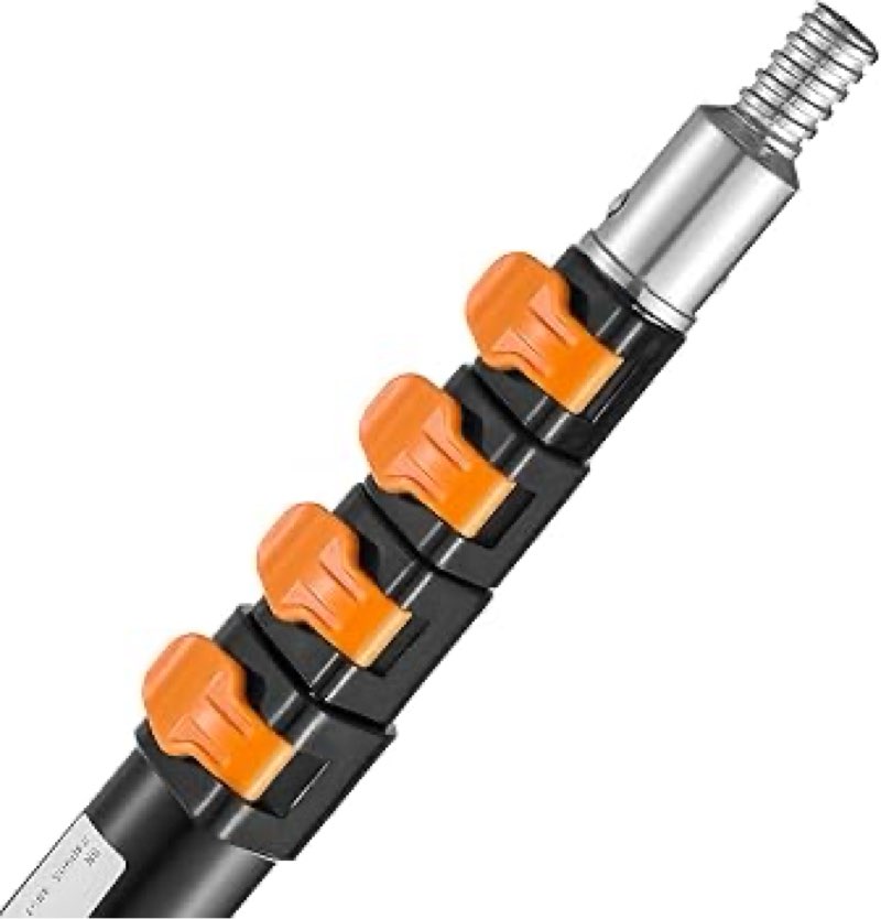 vevor telescopic extension pole, 7-30 ft multi-purpose extension pole, sturdy aluminum alloy paint extendable pole with flip-lock design, telescopic pole for painting, dusting and cleaning