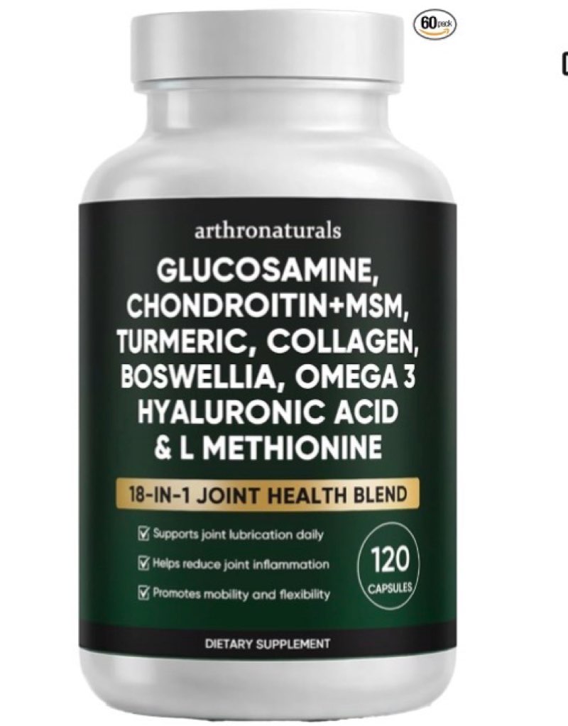 (Exp 01/2028) Arthronaturals Herbal 18-in-1 Joint Support Blend, Daily Supplement with Glucosamine Chondroitin MSM