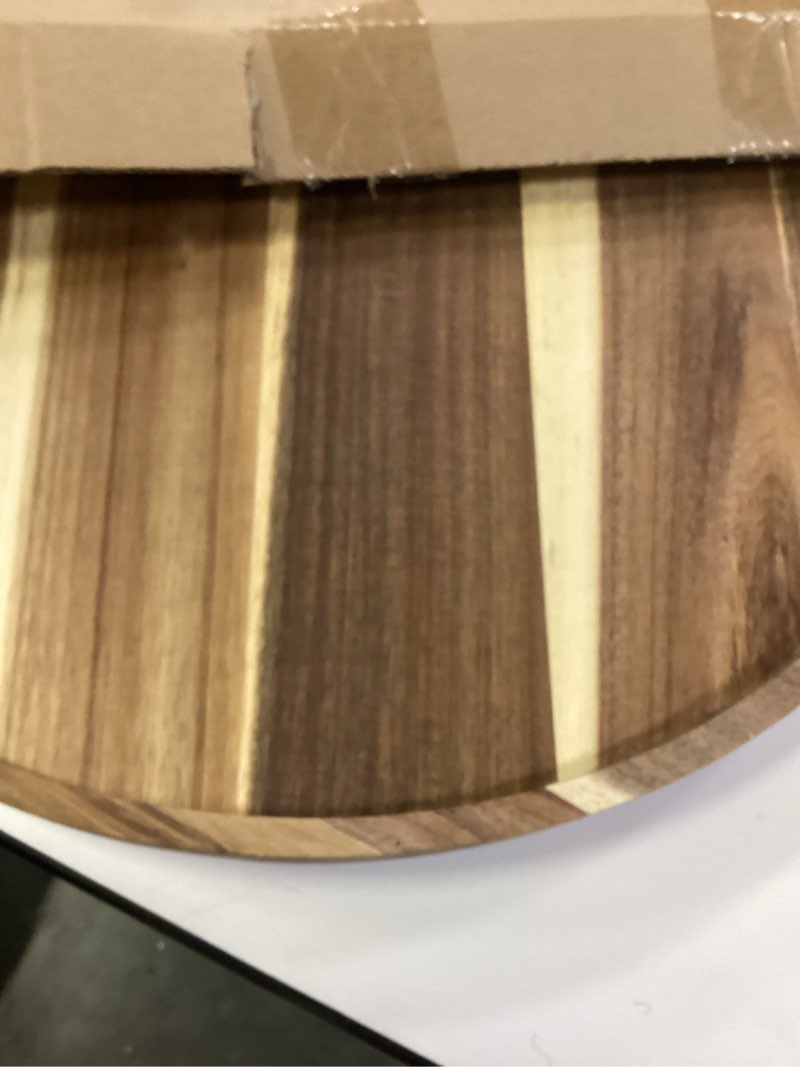 Condition photo showing Good Condition for 20'' Wood Lazy Susan for Countertop Acacia Large Turntable Rotating Serving Tray for Table Top Non Skid Kitchen Tray Revolving Condiment Spice Rack Table Organization Storage, Natural Natural 20''