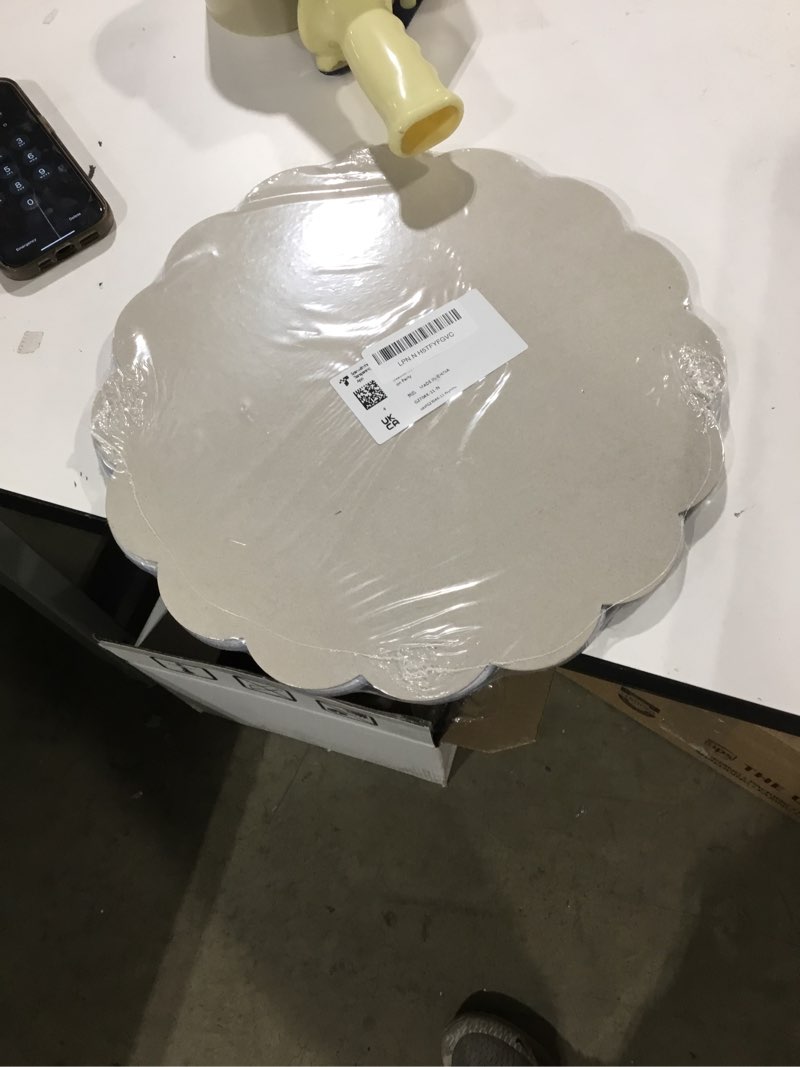 60 Pcs Navy Blue Paper Placemats, 13.5 Inch Graduation Scalloped Placemat Disposable Table Place Mat