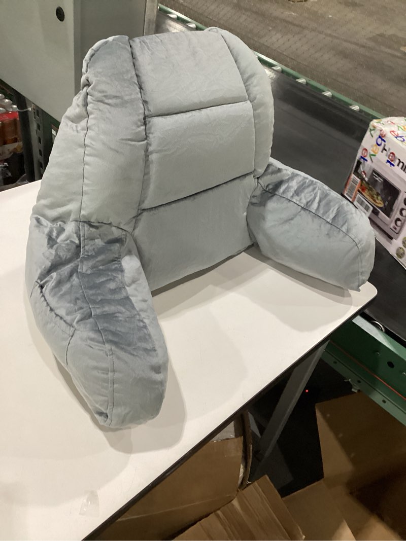Condition photo showing Good Condition for Reading Pillows for Sitting in Bed Adult, Back Pillow for Bed Sitting Up, Backrest Pillows with Shredded Foam for Adult&Teens, Support Pillow with Arms for Beds, Couch, Floor, 18in, Grey