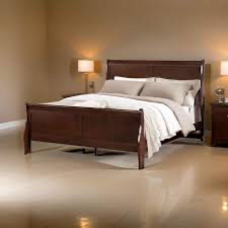 Ryla Bed, Sleigh Panel Headboard, Classic Solid Wood INCOMPLETE 