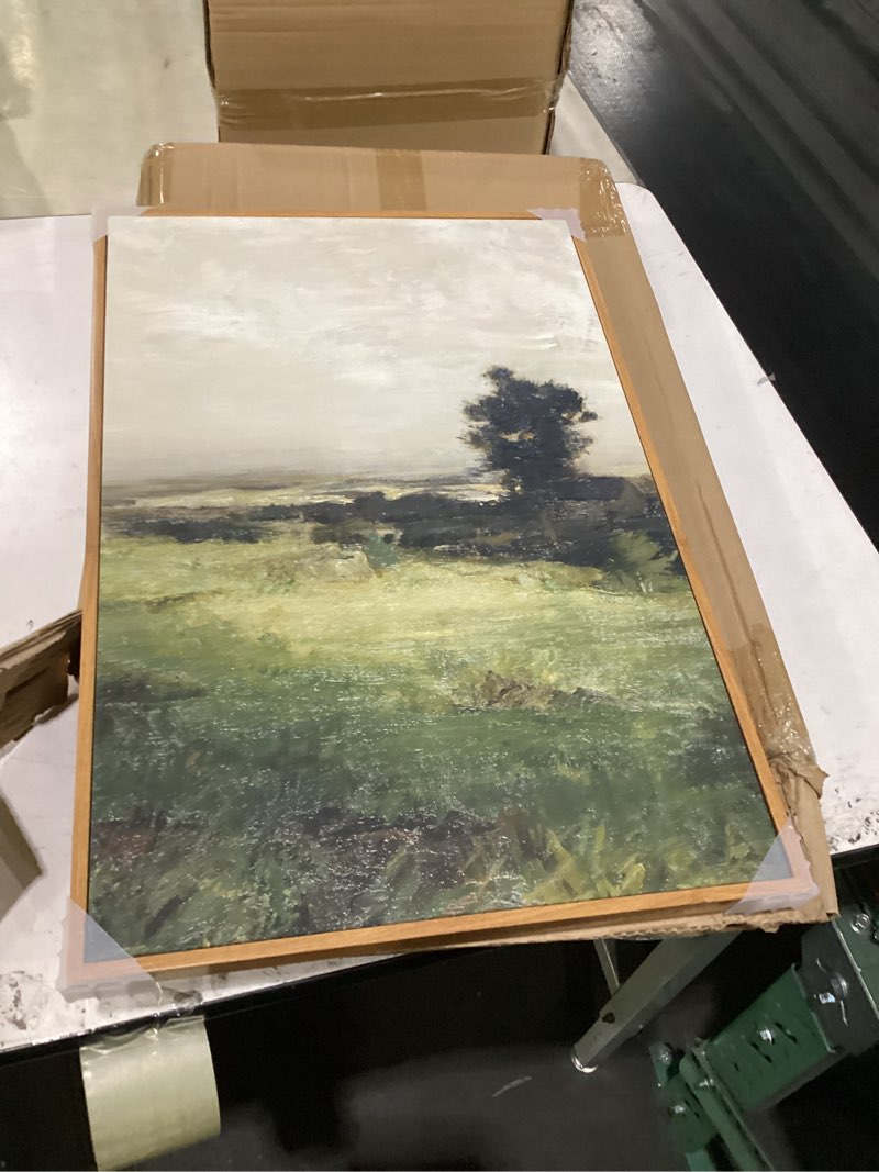 Condition photo showing New/Like New for insimsea oversized vintage landscape art for living room bedroom,3pcs, extra large french country paintings wall decor for home, rustic farmhouse field framed canvas prints picture,16x24in housatonic valley 16"x24"x3