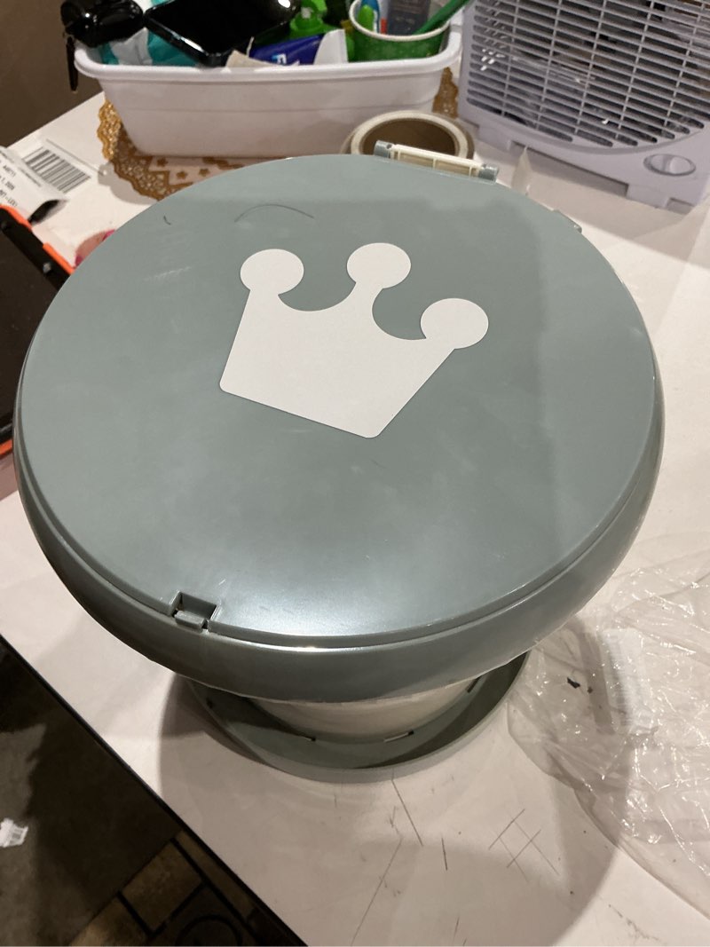 Condition photo showing Good Condition for travel potty for toddler, portable and foldable toilet, apply to seat emergency toilet for car, camping, outdoor, indoor (grey, large)