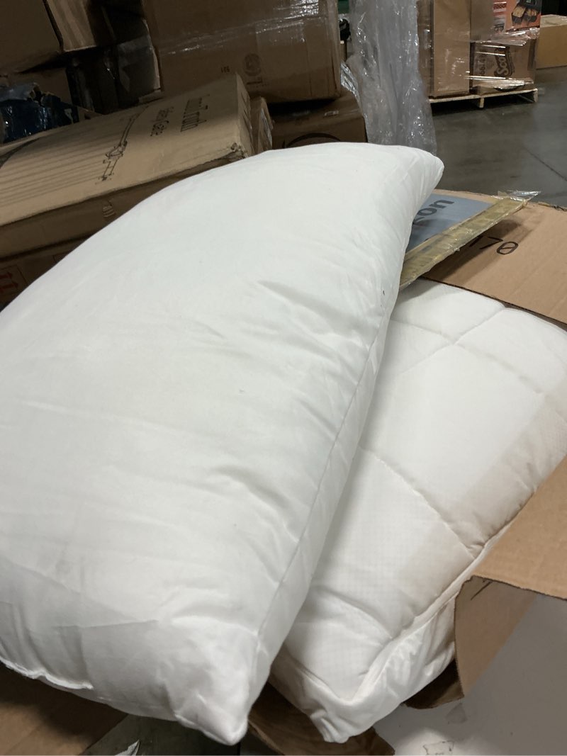 Condition photo showing As Is for Continental Bedding Throw Pillow Inserts - 26x26, 80% White Goose Down & 20% Feather Fill - Soft Decorative Euro Pillows for Couch, Bed, Sofa & Living Room - Luxurious Comfort & Support