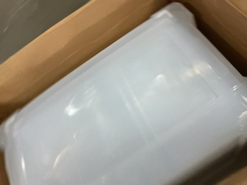 Condition photo showing Good Condition for IRIS USA 72 Qt Stackable Plastic Storage Bins with Lids, 5 Pack - BPA-Free, Made in USA - See-Through Organizing Solution, Latches, Durable Nestable Containers, Secure Pull Handle - Clear Clear 72 Qt 5 Pack