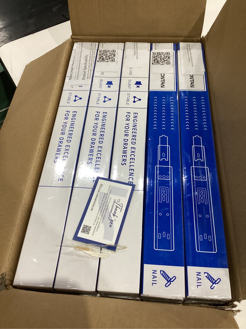 Condition photo showing New/Like New for lontan soft close drawer slides 16 inch 10 pairs - sl4502s3-16 full extension ball bearing 16" cabinet drawer rails heavy duty dresser glides 100lb capacity 16 inch 10 pair drawer slides