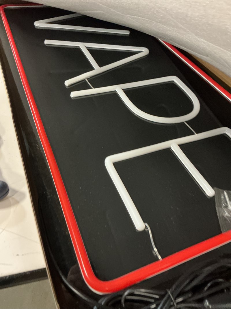 Condition photo showing Good Condition for led signs (vape (white/red), 30 * 15 inch) vape (white/red) 30*15 inch