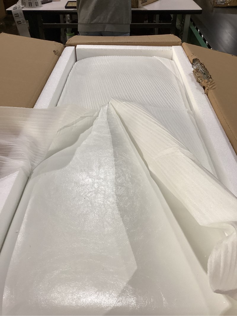 Condition photo showing New/Like New for Entryway Shoe Storage Bench with Leather Cushion, Shoe Organizer Bench for Entryway, Ideal for Hallways Front Doors Entrances Mudrooms Featuring Rubberwood And 3 Height-Adjustable & Removable Shelve White-Leather Cushion 31.5"