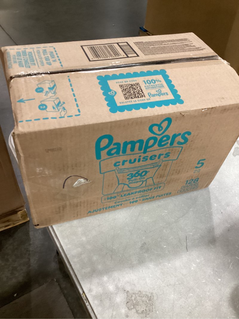 Condition photo showing New/Like New for pampers diapers - cruisers 360 - size 5, 128 count, babyproof up to 100% leakproof pull-on diaper size 5 128