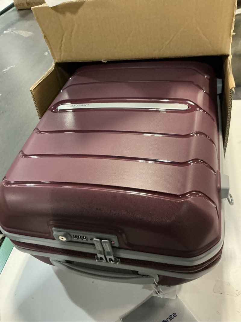 Condition photo showing As Is for Samsonite Freeform Hardside Expandable with Double Spinner Wheels, Carry-On 21-Inch, Merlot