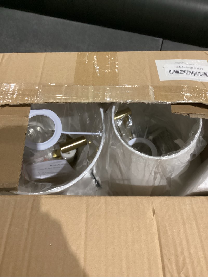 Condition photo showing Good Condition for VONLUCE Wall Sconce Set of 2, Plug in & Hardwired Swing Arm Wall Lamps, Adjustable Wall Mounted Lighting Fixtures, Modern Wall Lights with Golden Base White Fabric Shade for Bedside, Hallway, Study Gold 2 Pack
