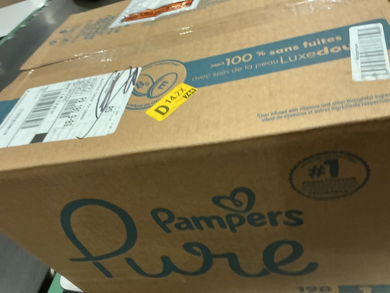Condition photo showing New/Like New for pampers pure protection baby diapers, size 1 (8-14 lbs), 198 count, up to 100% leakproof, premium plant-based skin protection, hypoallergenic soft diapers size 1 198