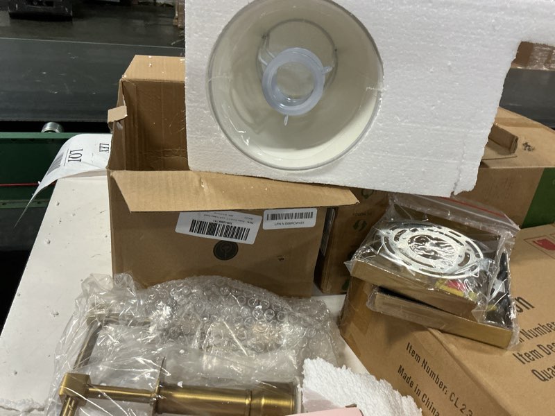 Condition photo showing New/Like New for permo set of 2 classic rustic industrial wall sconce lighting fixture with flared white textile lamp shade and antique brass tapered column stand, hardwired, e26 base brass gold