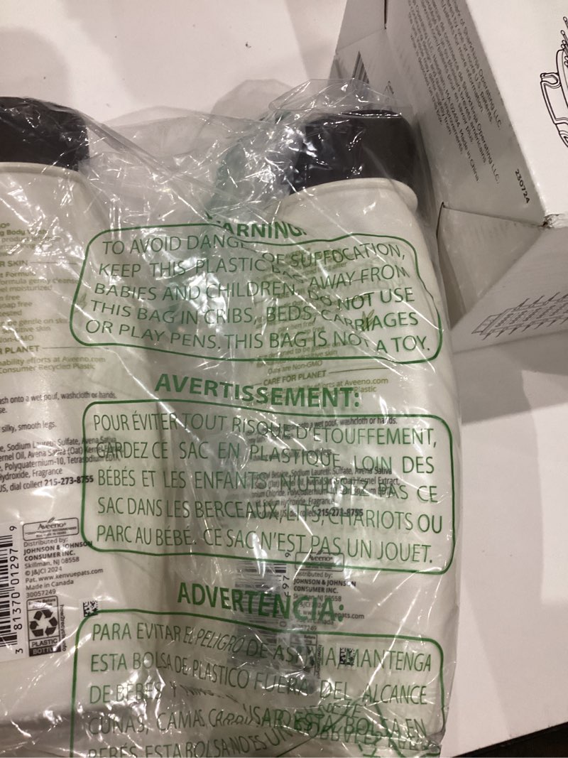 Condition photo showing Good Condition for Aveeno Daily Moisturizing Body Wash for Dry Skin with Soothing Oat ; Rich Emollients, Creamy Shower Cleanser, Gentle, Soap-Free and Dye-Free, Light Fragrance, 18 fl. oz. Grape 18 Fl Oz