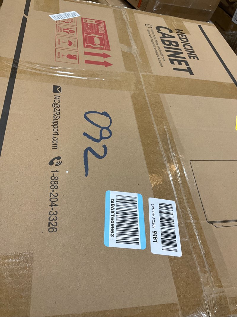 Condition photo showing New/Like New for TokeShimi 20x26 Medicine Cabinet Mirror with Storage Tempered, Aluminum Surface Mount or Recessed Medicine Cabinet Silver with Adjustable Shelves for Bathroom Vanity Modern Farmhouse Silver 20x26 IN