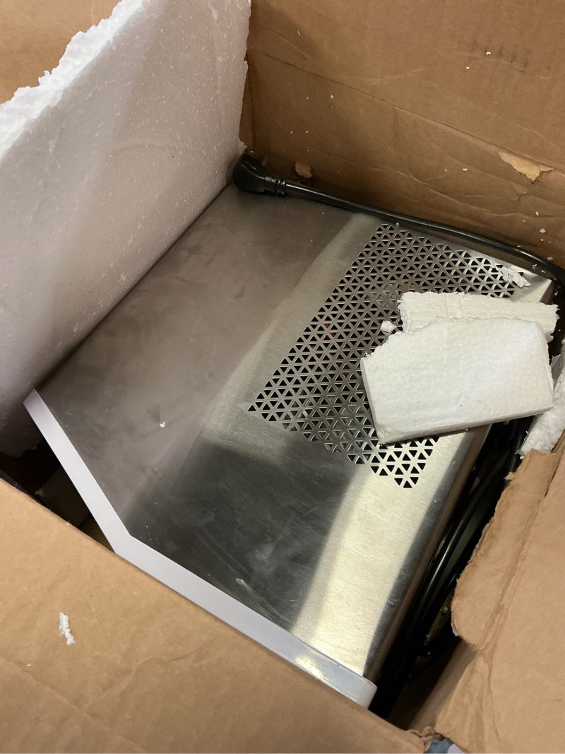 Condition photo showing As Is for Nugget Ice Makers Countertop, Soft Pebble Ice Machine, Chewable Crushed Pellet Ice 42lbs/Day, Self-Cleaning Drainpipe Ice Maker for Party, Home, Kitchen, Bar, Office, Silver Gray 42lbs/24H Silver Gray 1