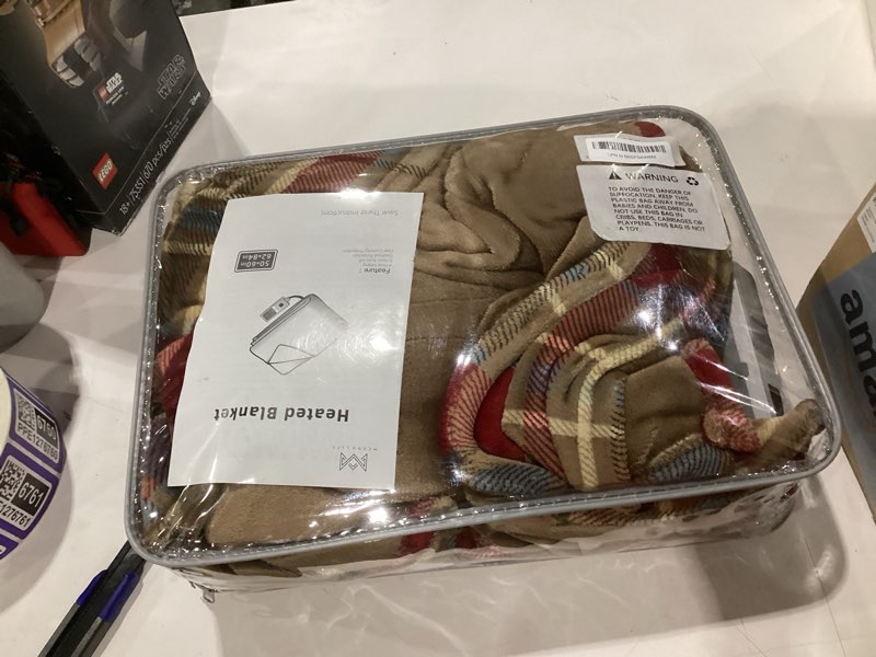 Condition photo showing Good Condition for heated blanket cozy soft flannel electric throw blanket with 4 heating levels&8 hours auto off overheat protection ul&fcc certification use for home couch (love urban,62" 84") love urban 62"84"