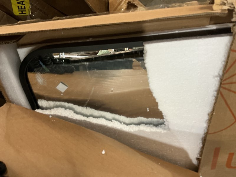 Condition photo showing Good Condition for Black Bathroom Mirror for Over Sink - 22×30 Rectangle Bathroom Vanity Mirror Wall Mounted with Matte Aluminum Frame & Rounded Corners, Shatterproof Glass, Horizontal/Vertical 30"L x 22"W Black – Flat Frame