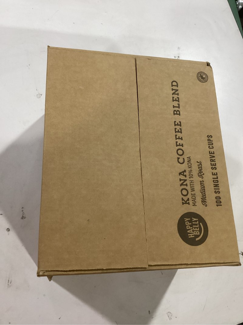 Condition photo showing New/Like New for Amazon Brand - Happy Belly Medium Roast Coffee Pods, Kona Blend, Compatible with Keurig 2.0 K-Cup Brewers, 100 Count Kona Blend 100 Count (Pack of 1)