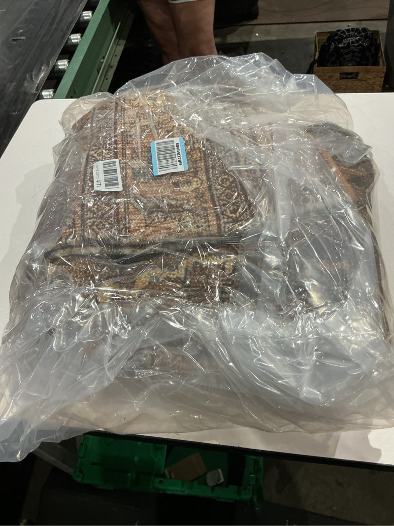 Condition photo showing Good Condition for washable area rug 8' x 10' vintage traditional persian mat - foldable distressed non-slip machine washable carpet for living room bedroom kitchen home decor - bronze and ivory bronze and ivory 8' x 10' (rectangular)