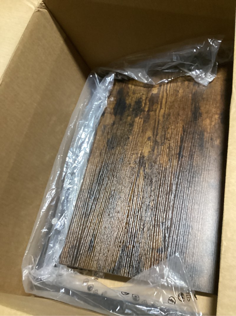 Condition photo showing As Is for VASAGLE C Shape End Table, Small Coffee Table for Couch Or Sofa, Industrial Side Table in Living Room, Bedroom, 13.8 x 21.7 x 26 Inches, Rustic Brown and Black ULNT52BX