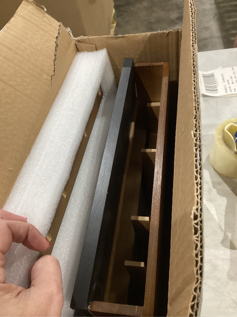 Condition photo showing New/Like New for Cologne Organizer for Men,4 Tier of Elevated Cologne Display Stand with Drawer Storage,Ladder Cologne Display,Perfume Organizer and Storage Display Risers,Great Gift for Men (Walnut Black) WalnutBlack