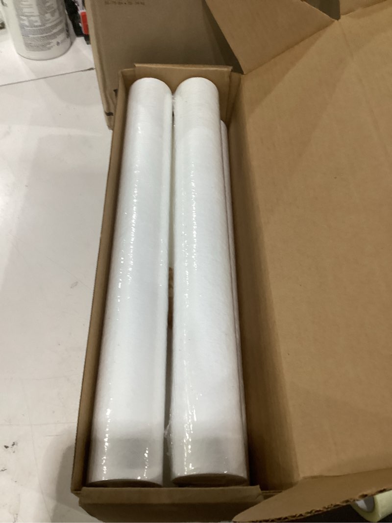 Condition photo showing New/Like New for aquasana whole house replacement pre-filters | reduces sediment, rust & dirt that can clog system | genuine & certified | 20-inch | 4 count | eq-304-20 white 20” pre-filters