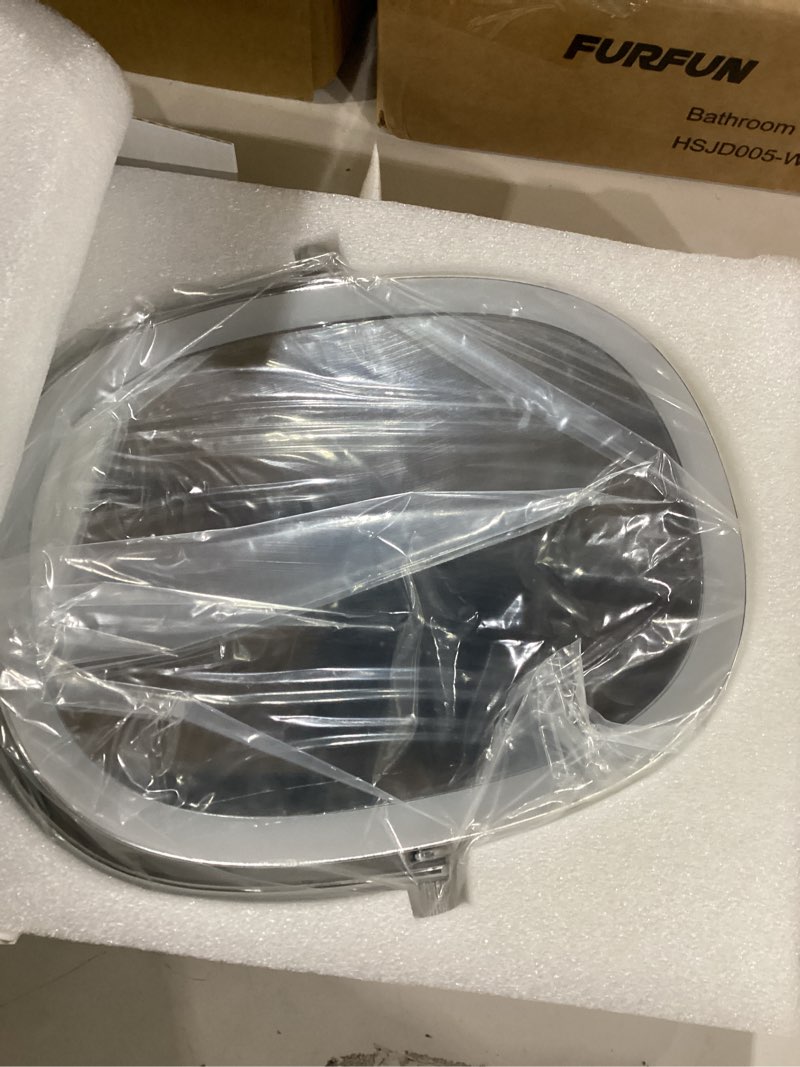 Condition photo showing New/Like New for 9? Makeup Mirror with Lights, 7X Magnification, Height Adjustable Vanity Mirror, Rechargeable 3 Color Lighting Mode, 360° Swivel Double Sided Magnifying Mirror, Chrome, Gift for Women Polished Chrome