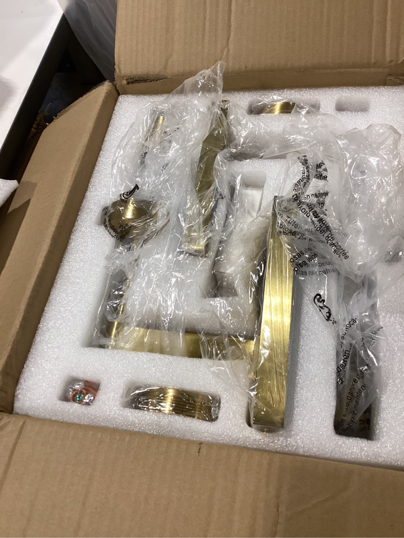Condition photo showing Good Condition for raindrop brass crystal wall sconce: set of 2 clear solid indoor sconces with bulbs - luxury modern gold light fixtures - dimmable vanity lamp for bedroom living room bathroom hallway bedside lighting elegant gold 2 pack