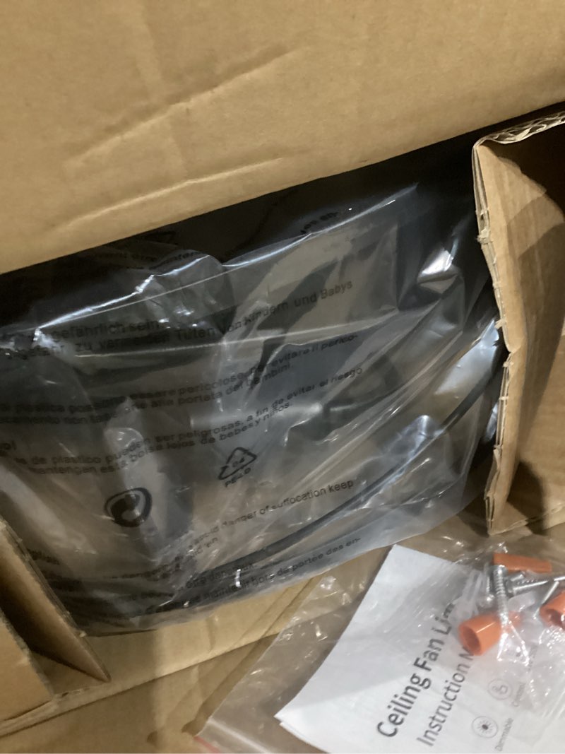 Condition photo showing New/Like New for KDG 15.8? Retro Low Profile LED Ceiling Fans with Light, Reversible Ceiling Fans Flush Mount with Remote and 6 Speeds, E26 Base Buld for Bedroom, Dinning Room, Kids Room, Kitchen Orbicular (15.8in)