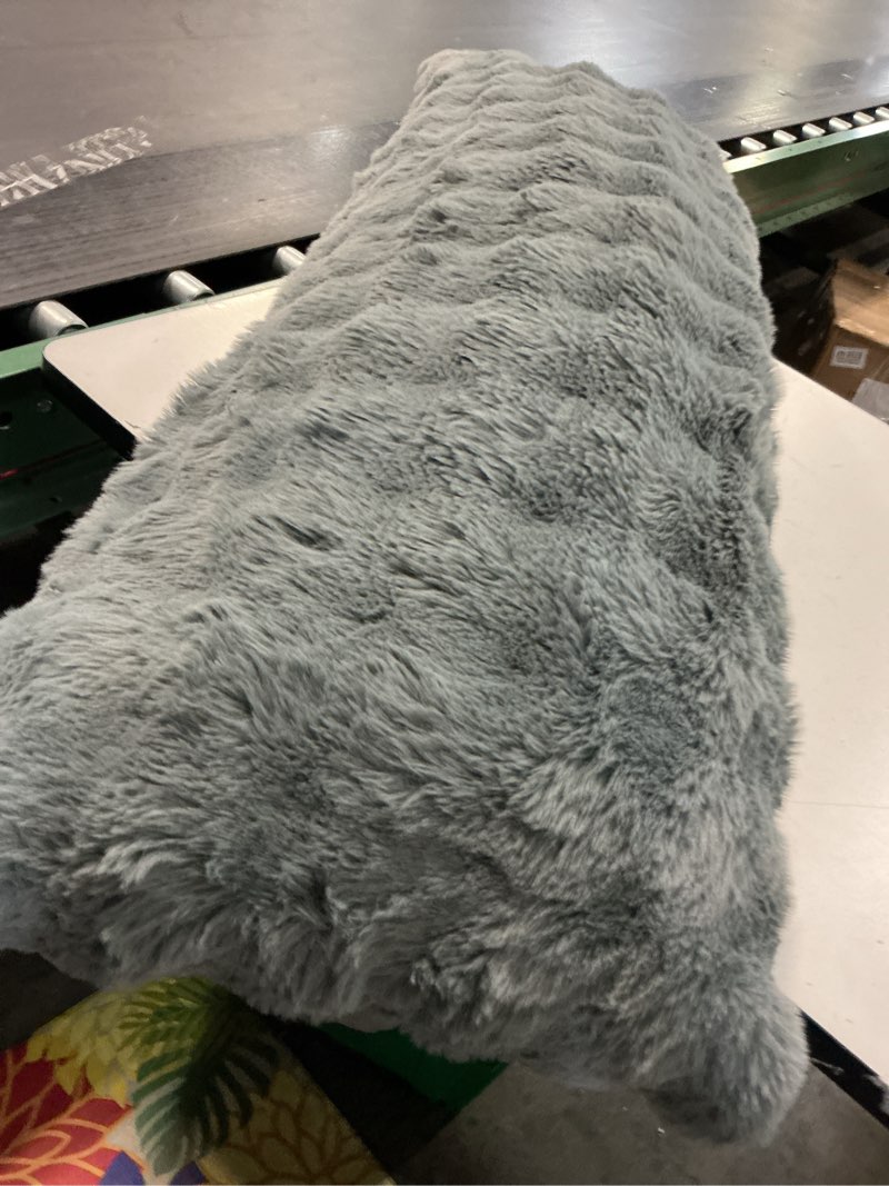 Condition photo showing Good Condition for YZ HOME Faux Fur Fluffy Body Pillow for Adults - Firm Body Pillow Insert with Shredded Blue Memory Foam, Adjustable Height, Soft Support for Side Sleepers, Pregnant Women, Washable, 20x54 Inch (Grey)