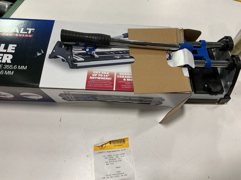 Condition photo showing As Is for BARWALT 14-in Ceramic Tile Cutter
