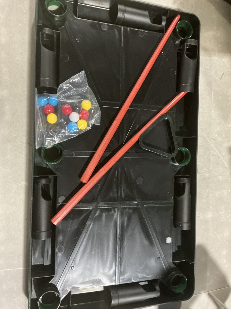Condition photo showing Good Condition for mini pool table toy – portable billiards game table for kids & adults, desktop billiard with balls & sticks, family game night gift for boys girls black & green