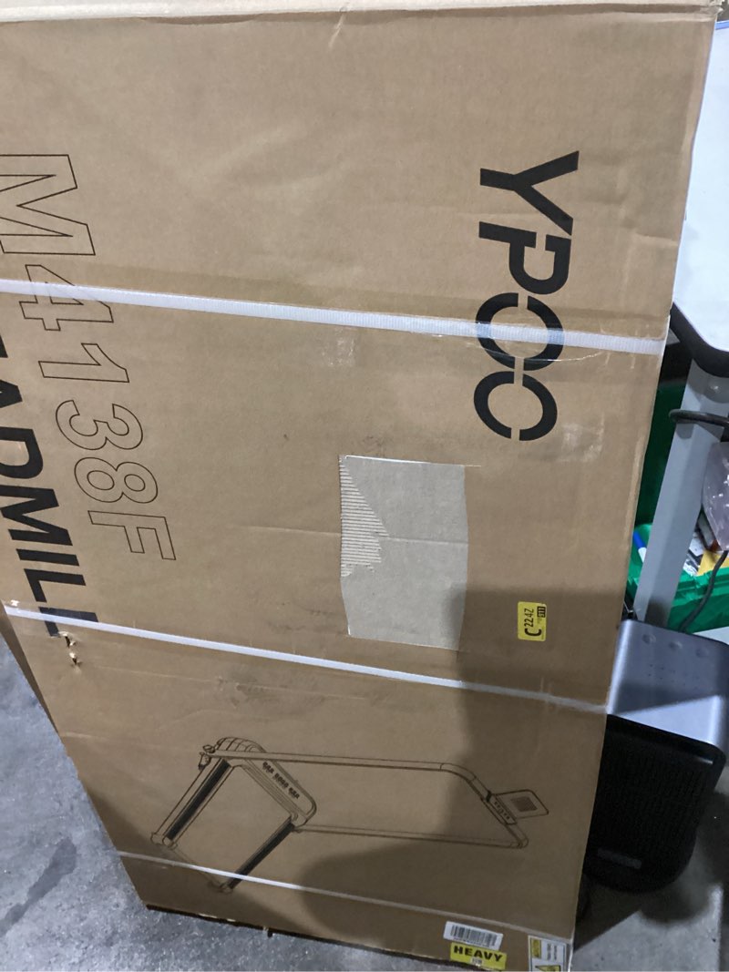 Condition photo showing As Is for Foldable Treadmill with Incline, Walking Pad with Handle Bar 3 Level Incline, Portable Folding Treadmills for Home/Office 300 Lbs Capacity, Quiet Desk Treadmill with Remote Control & APP