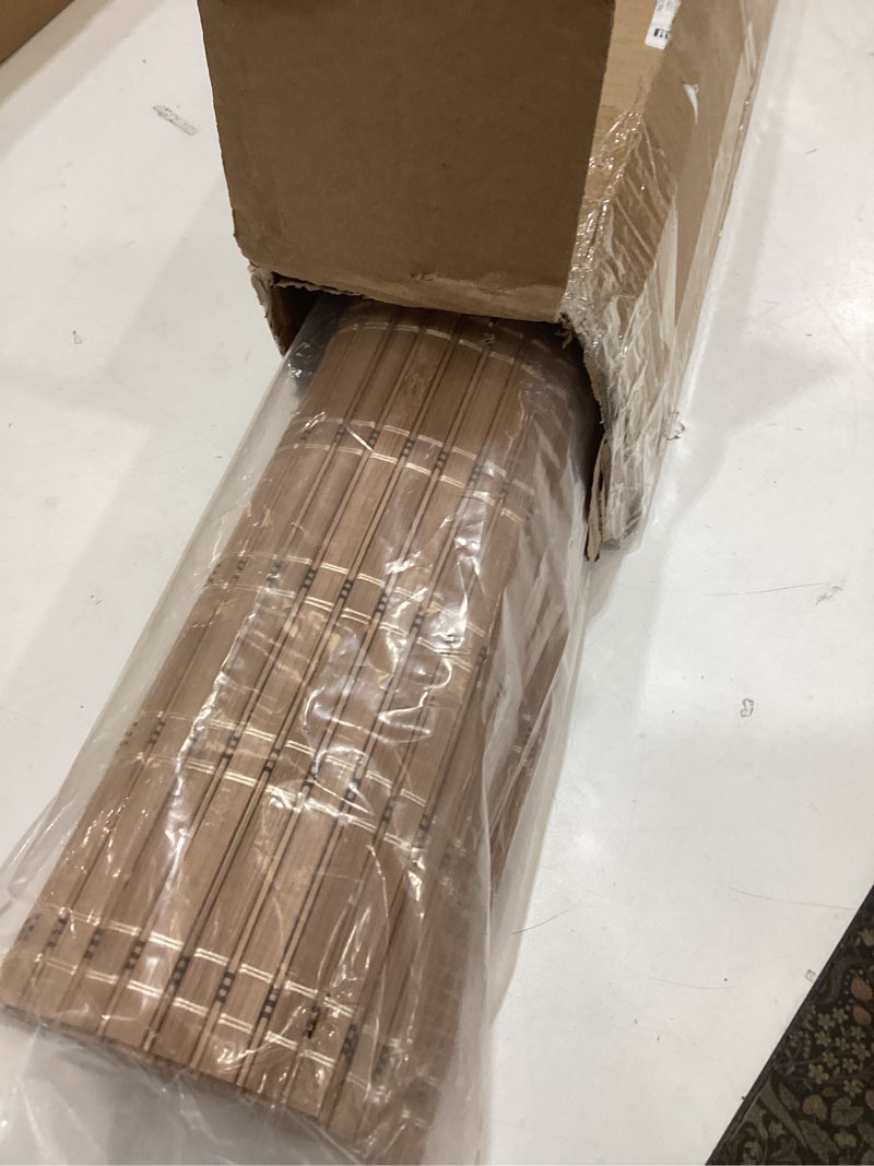 Condition photo showing Good Condition for lazblinds no tools no drill cordless bamboo roman shades, light filtering window treatment, roll up bamboo blinds for window 38'' w x 64'' h, brown brown206 38'' w x 64'' h