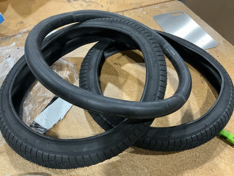 Condition photo showing As Is for yunscm 2-pcs 18" road bike tires 18 x 1.75 (47-355) compatible with 18x1.75 bike bicycle tires (y-1100) black02 2 tires